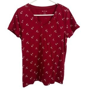 Architect Red Anchor Print Tee Size Medium Short Sleeve T-Shirt